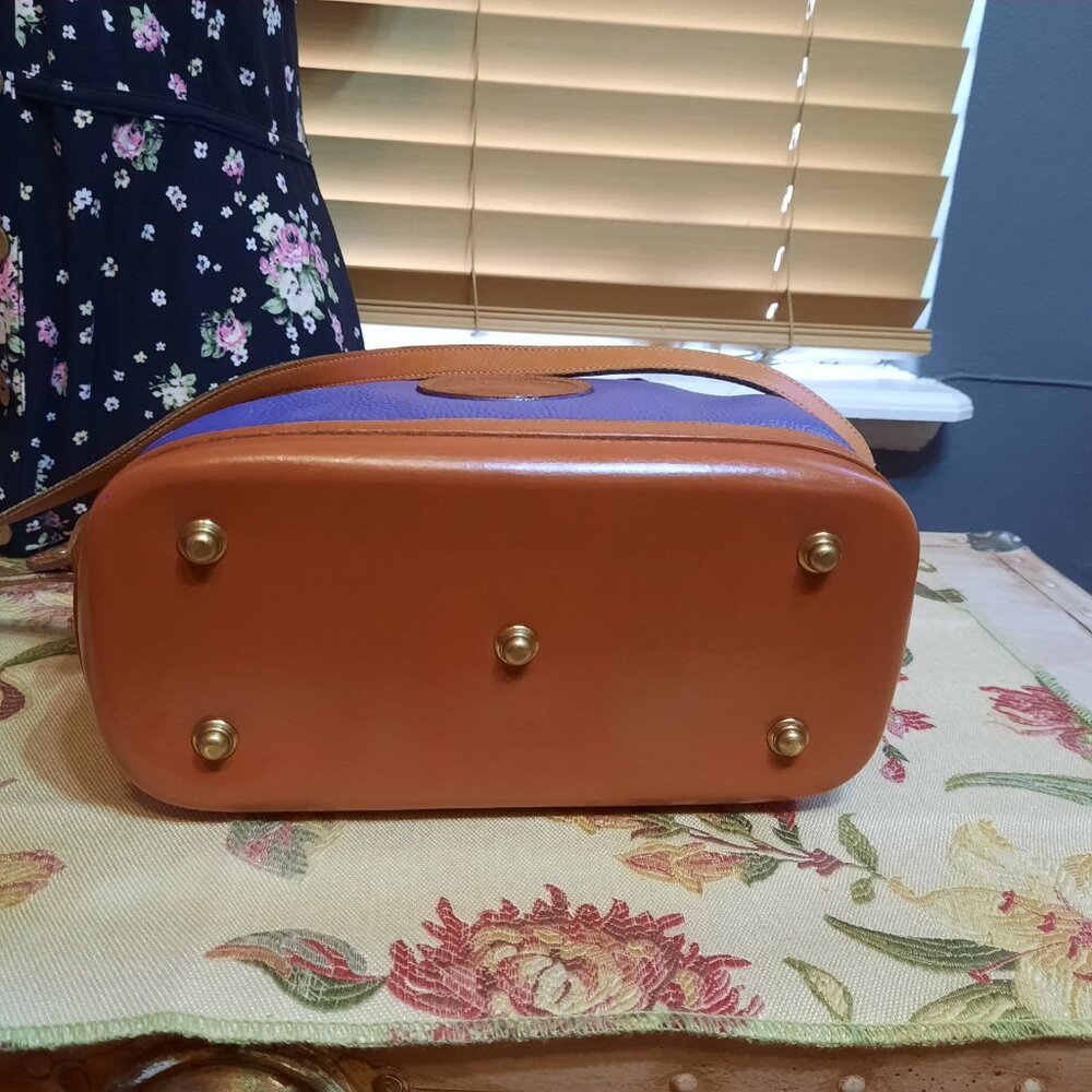 Vintage Dooney & Bourke Norfolk Hand Painted Violet Purple Satchel - Picture 5 of 15